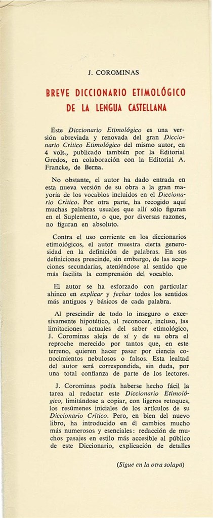 Foto 2 Breve diccionario etimológico de la lengua castellana.