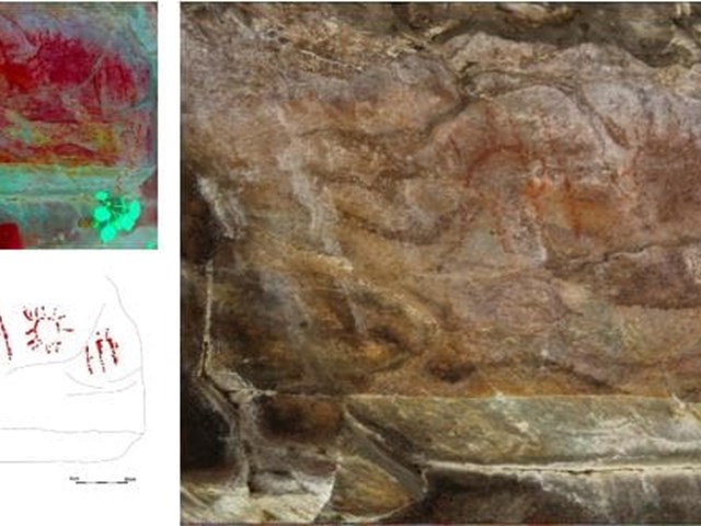 Hallazgo de un conjunto de pintura prehistórica en el sitio de Pala de Cabras, en Casaio (Ourense)